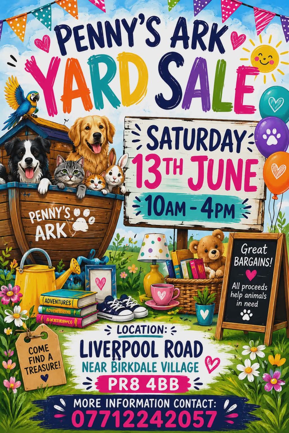 Penny's Ark Yard Sale flyer